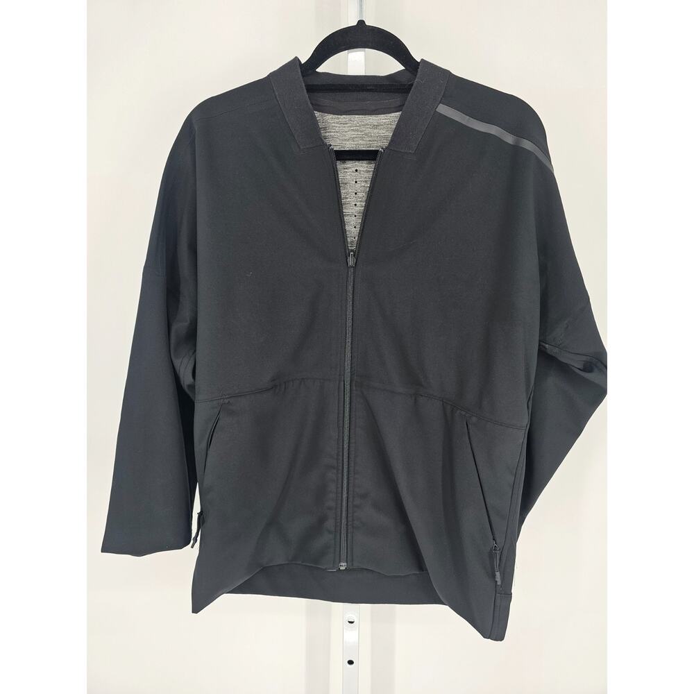 Adidas Z.N.E. Reversible Bomber Jacket Womens Sz L Athletic Black Gray